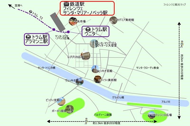 イタリア・フィレンツェの観光地図