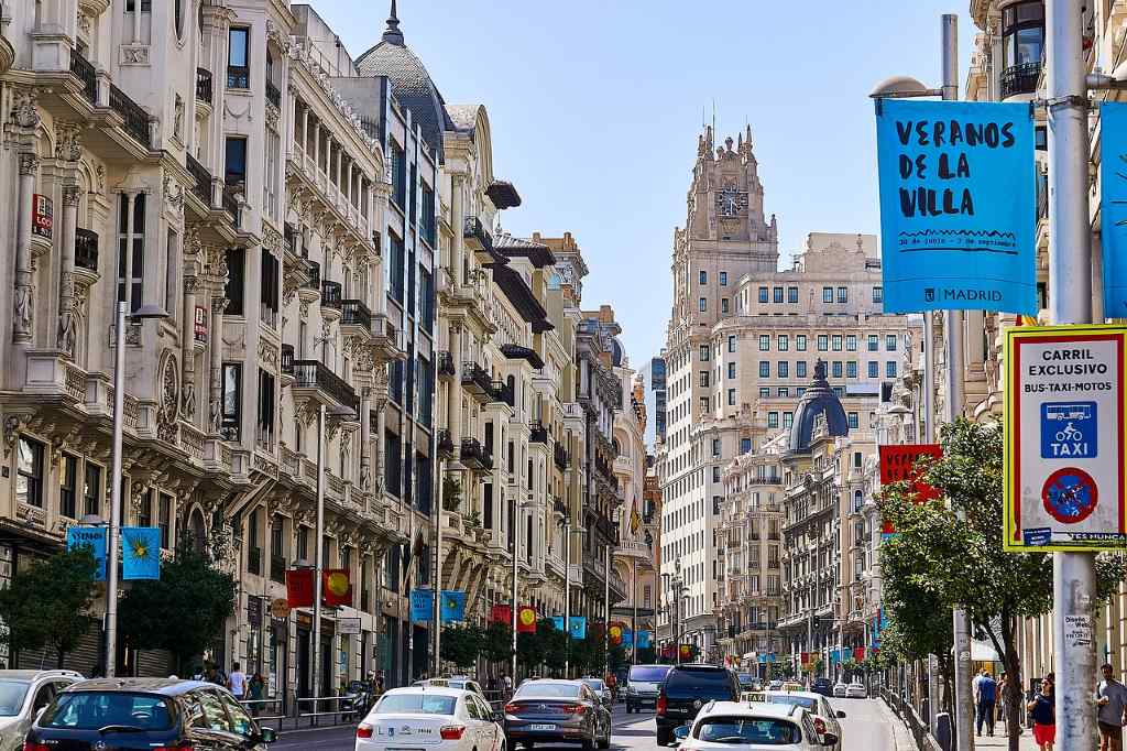 スペインのマドリードの街並み