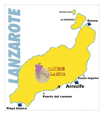 ランサローテ島のラ・ヘリア地域の地図