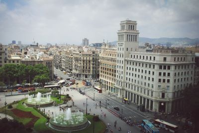 スペインのバルセロナのカタルーニャ広場