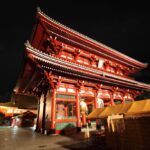 東京の浅草寺の夜景