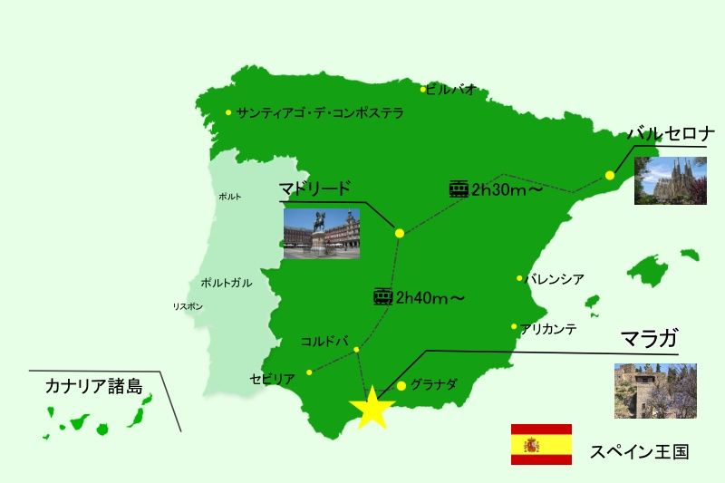 スペイン・マラガの地図