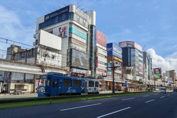 鹿児島の繁華街「天文館」の道路