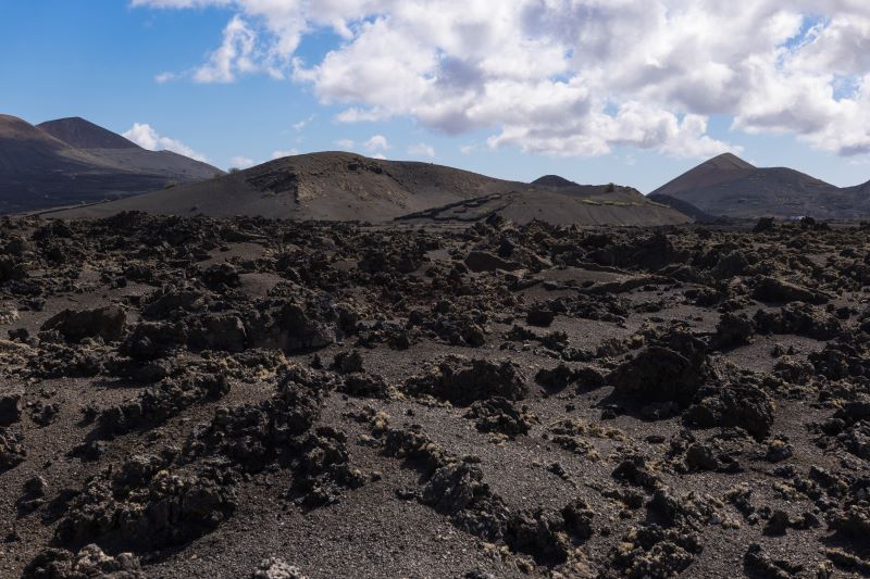 ランザローテ島の黒い溶岩地域